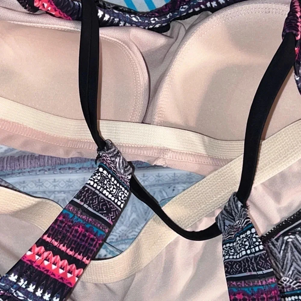 Kona Sol, Sm, racer back tankini top, in a bohemian print, padded cup lining‎